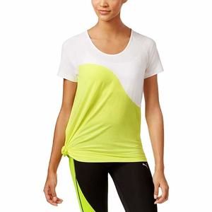PUMA Womens Activewear Evo Side Tie Colorblock T-Shirt Size Medium